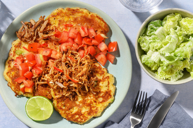 Tex-Mex-Pancakes mit Mais & extra Pulled Pork
