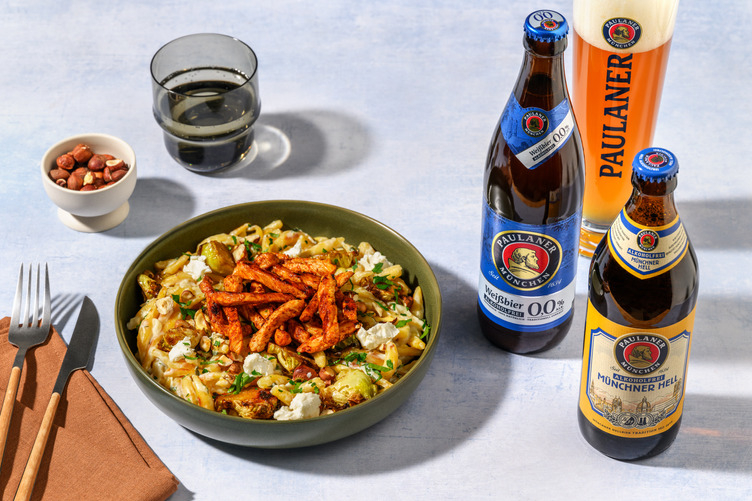 Schupfnudeln mit Rosenkohl und extra Bio-Schweinestreifen