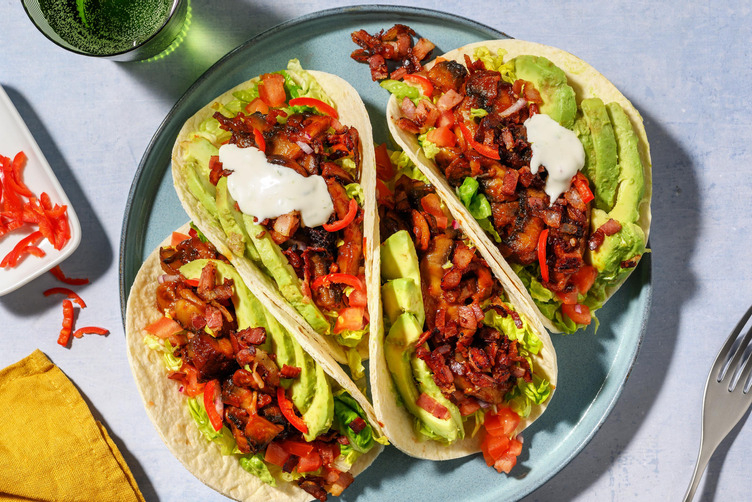 Pulled Portobello Tacos & extra Bacon