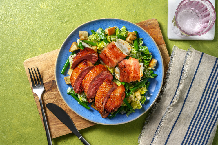 Salat mit Senf-Dressing & extra Entenbrust
