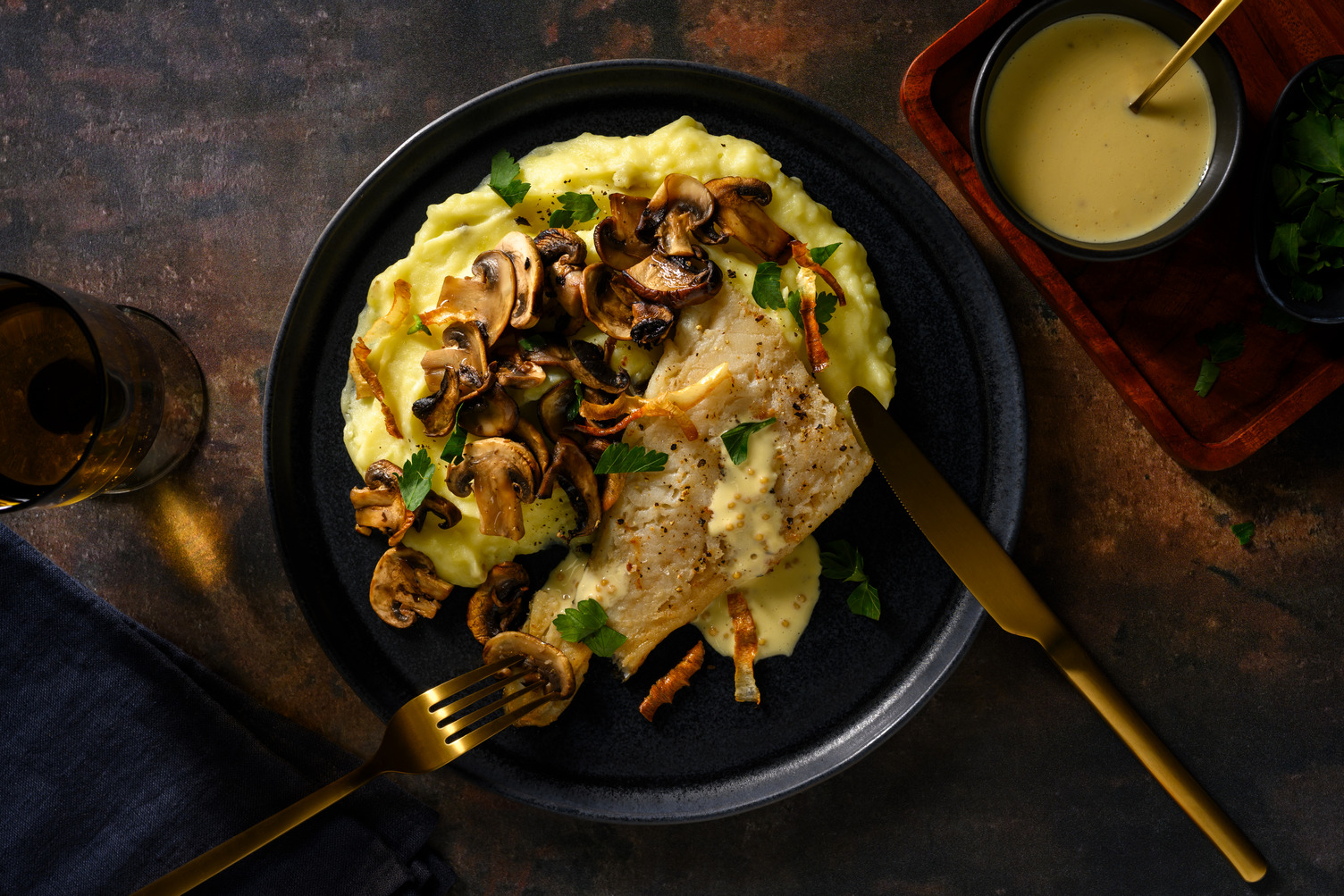 Kabeljauw in beurre blanc met pastinaakchips
