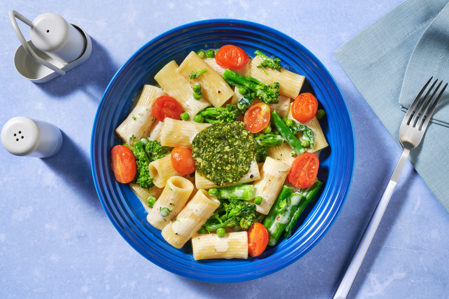 Presto Pesto Pea Rigatoni