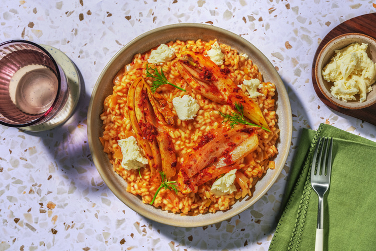 Nduja auf Risotto mit Fenchel