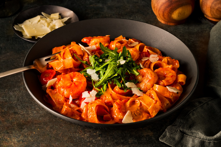 Crevettes & 'nduja avec tagliatelle fraîches