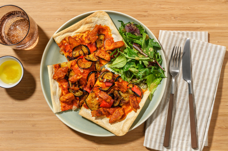 Flammkuchen mit extra veganem Schawarma