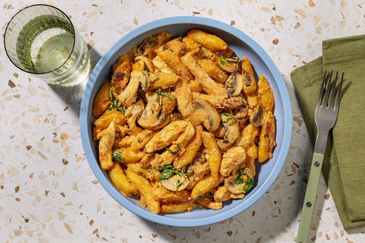 Grünkohl-Schupfnudel-Pfanne mit Bio-Hähnchen