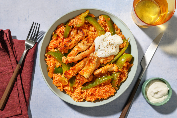 One-Pan: Jambalaya Bio-Schweinefleischstreifen