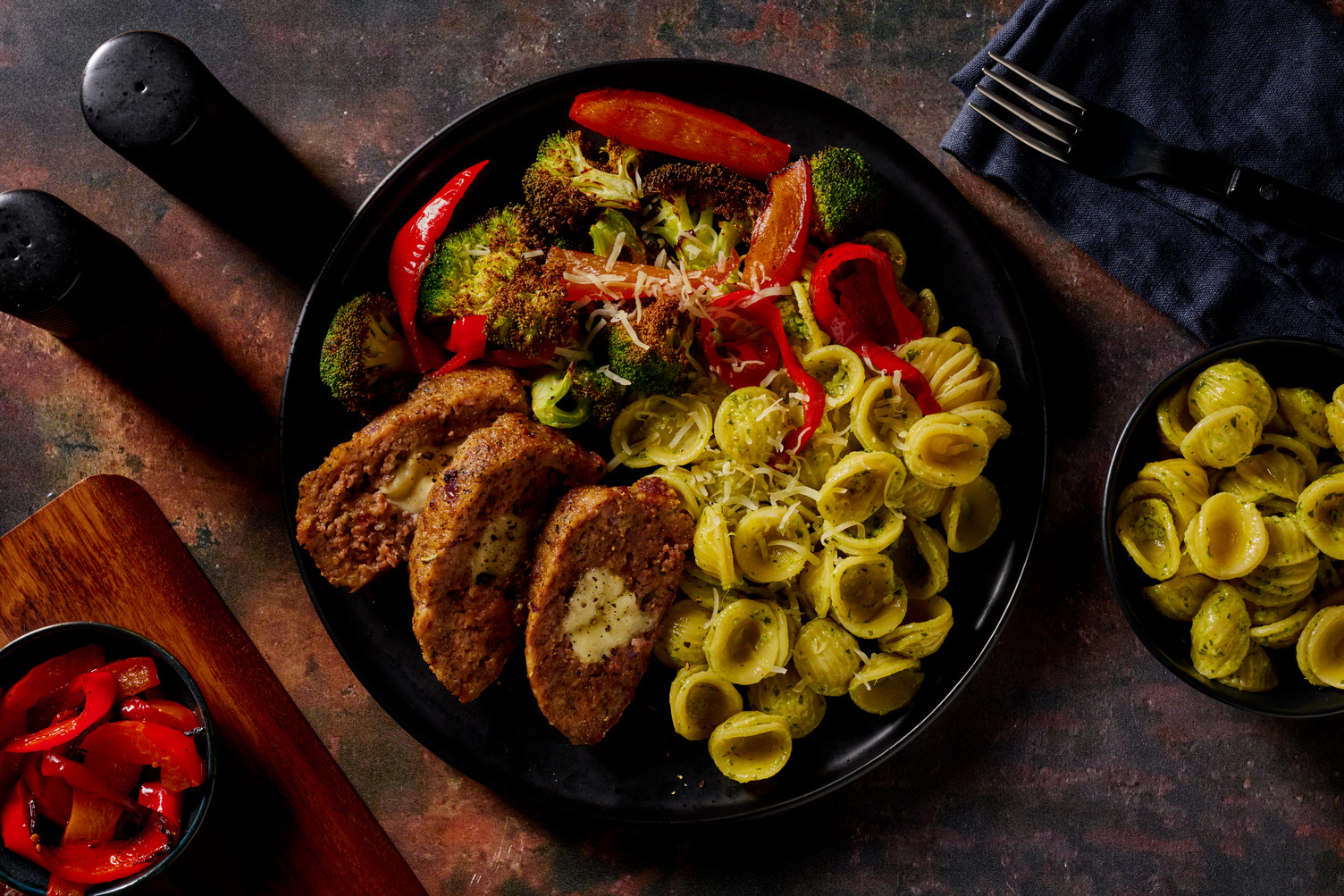 Mozzarella-gehaktbrood met romige orecchiette