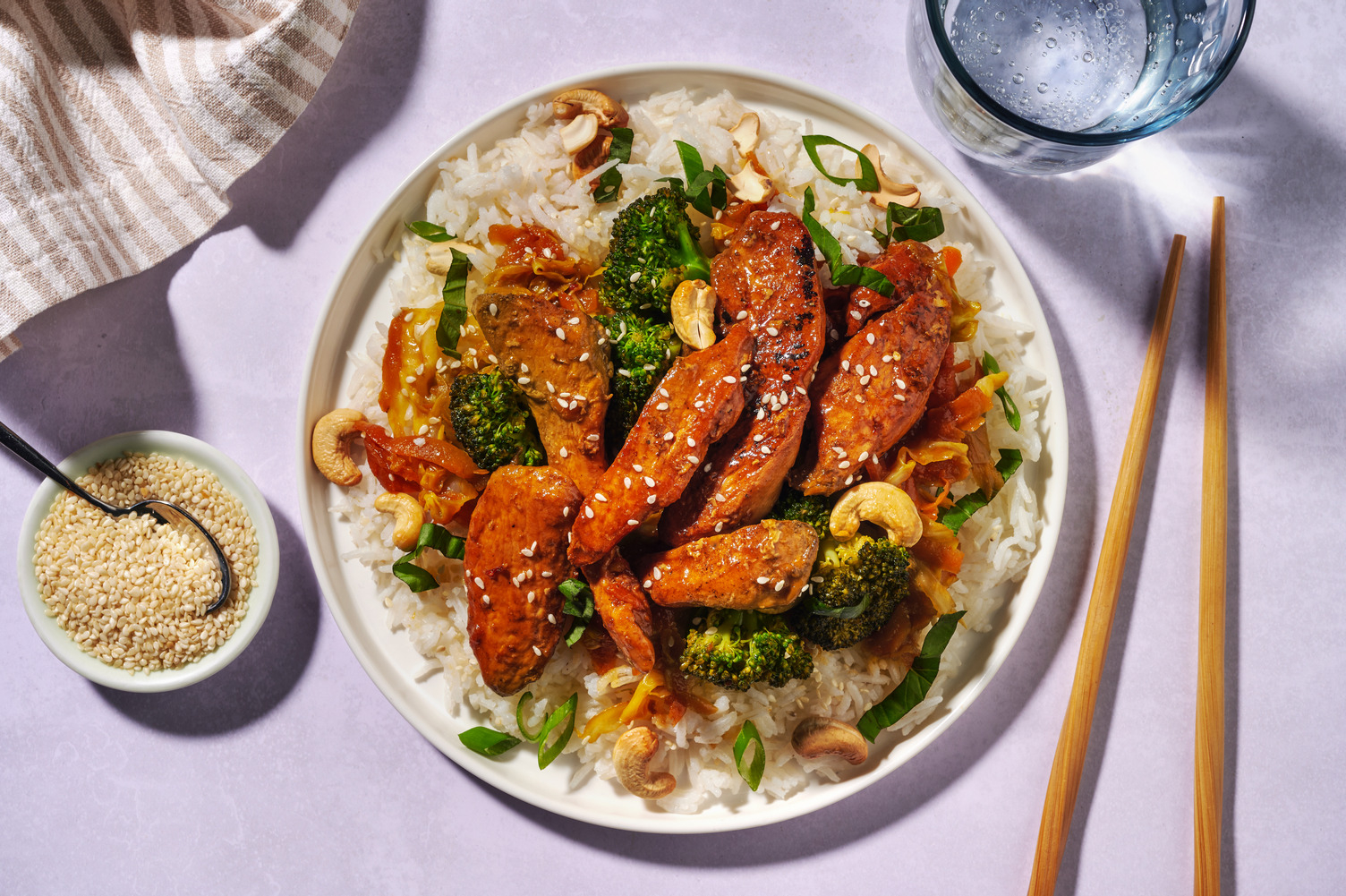 Bio-Hähnchen in sticky Orange Sauce