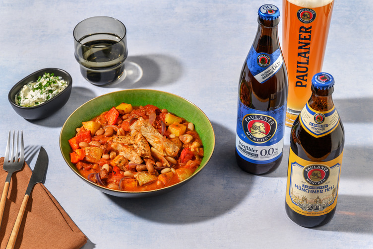 Würziger Bohnen-Eintopf mit Bio-Schweinefilet