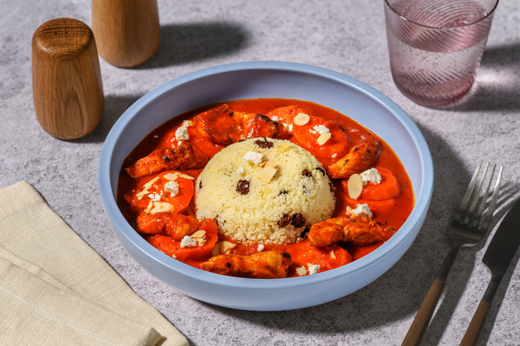 Aromatischer Couscous mit Bio-Schweinestreifen