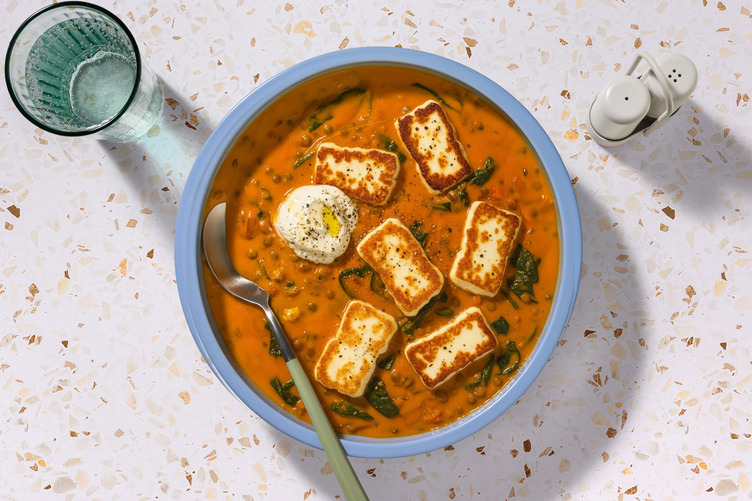 Linsen-Dal mit Bio-Halloumi