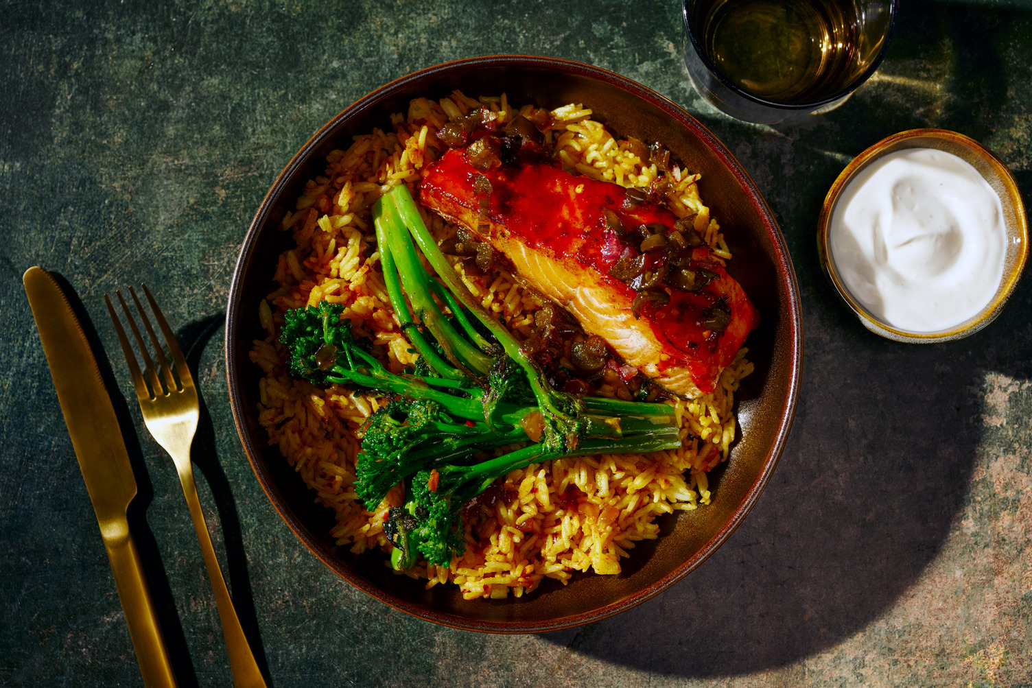 Sambal-Lachsfilet mit Aprikosen-Bimi