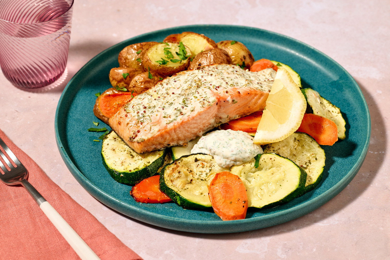 Gebackener Lachs mit Dillcreme