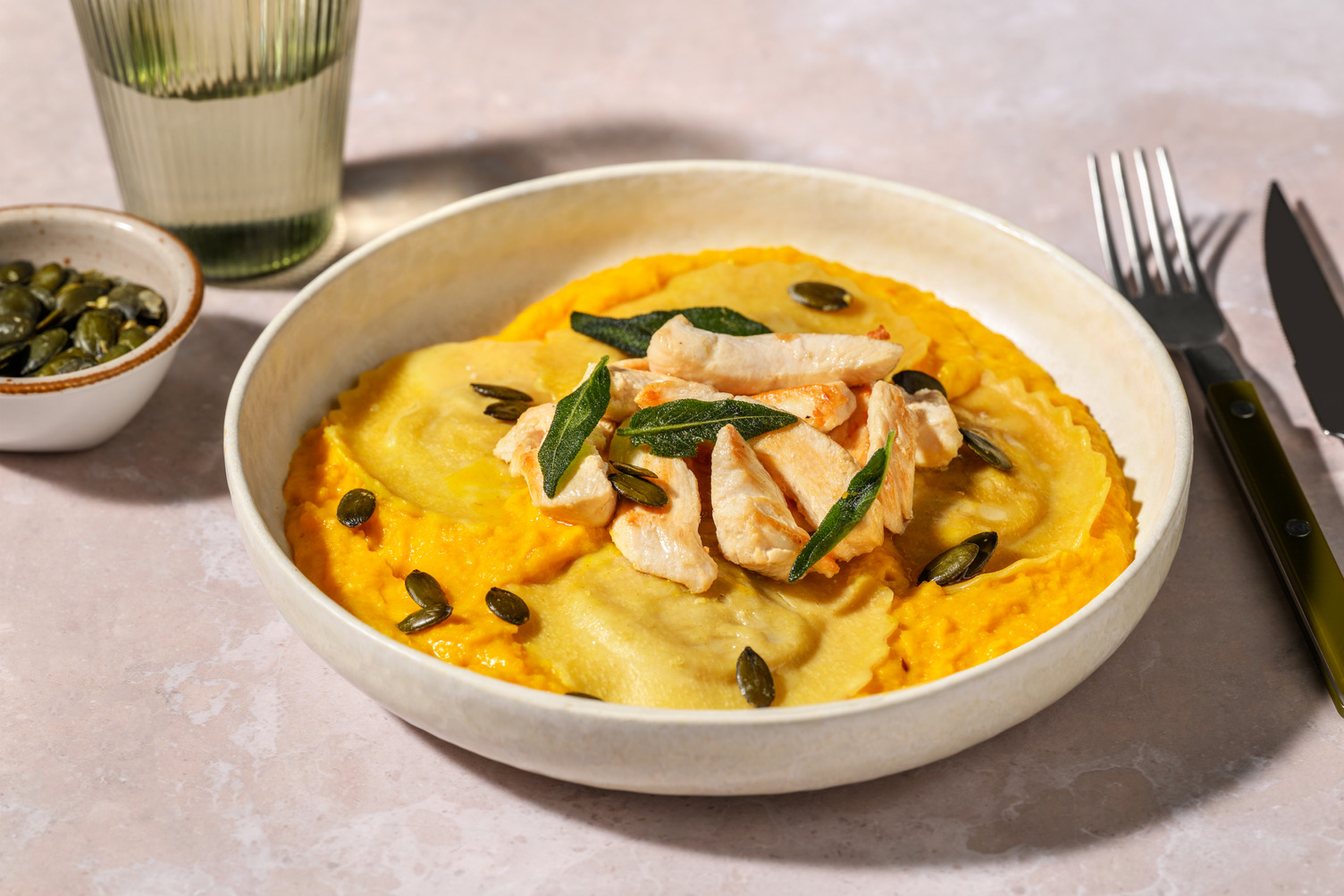 Girasoli in Hokkaido-Soße mit extra Bio-Hähnchen