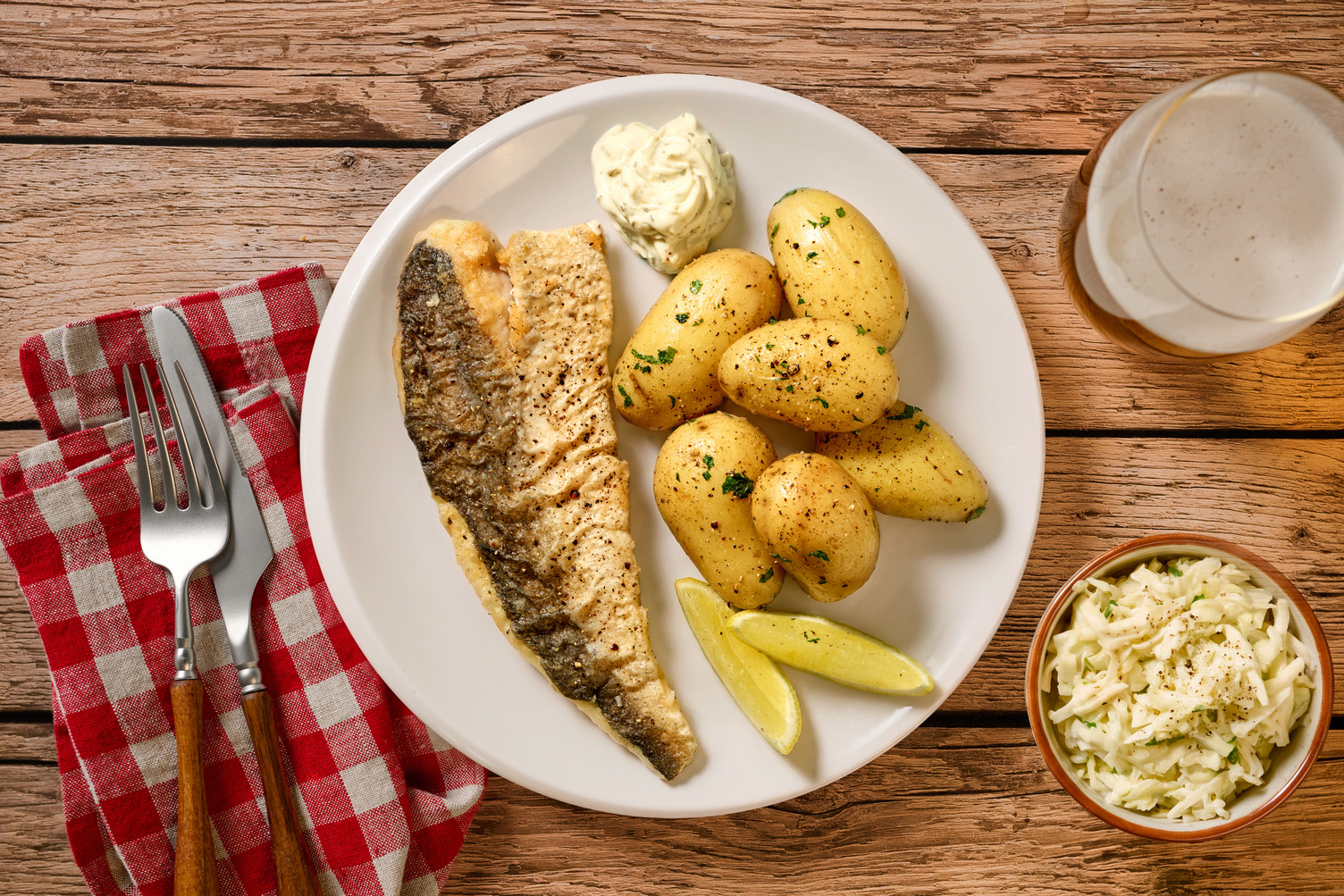Doppelt Fischfilet Müllerin-Art