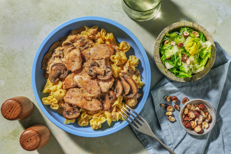 Cremige Pilz-Fiorelli mit extra Bio-Hähnchen