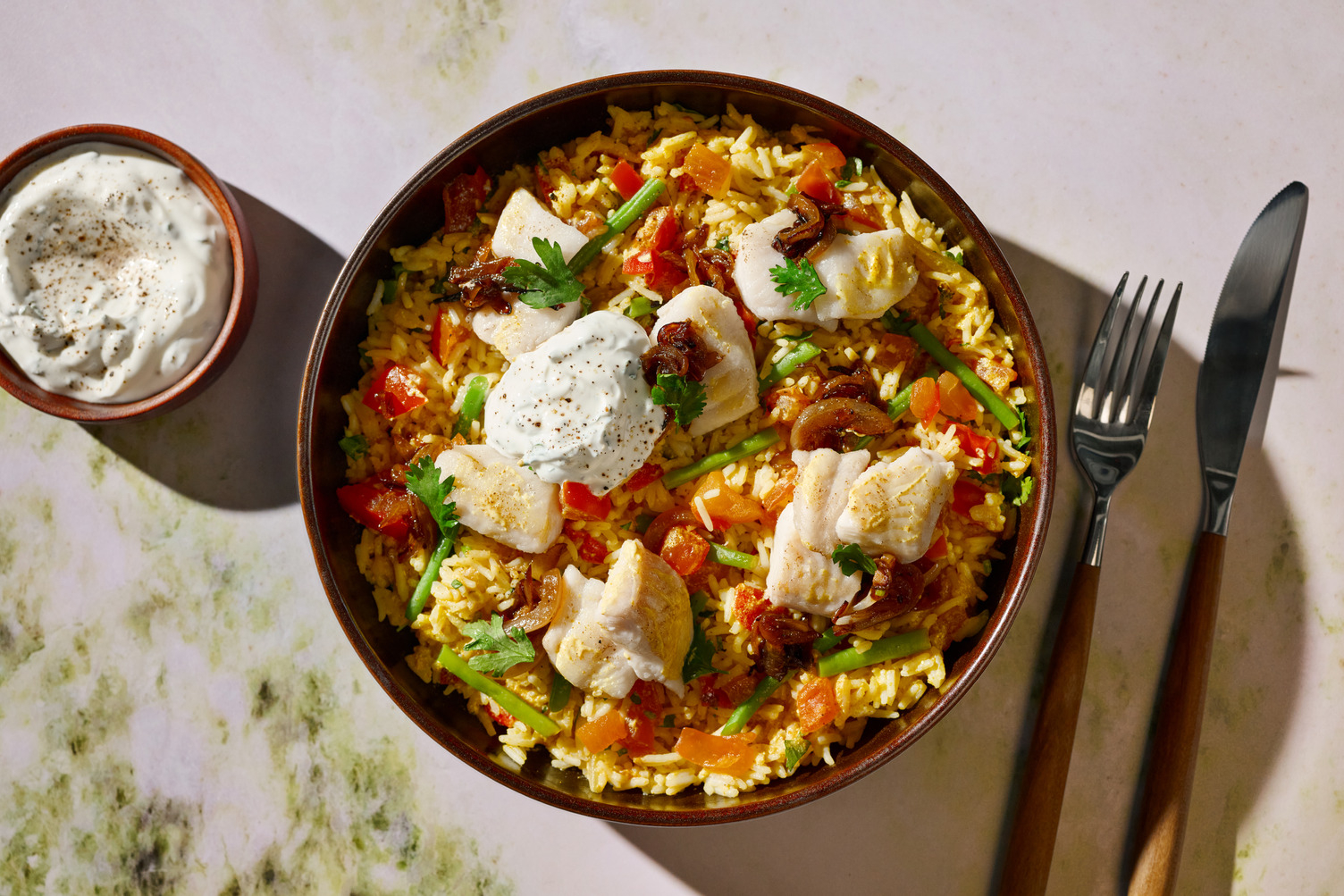 Würziges Biryani mit Fisch