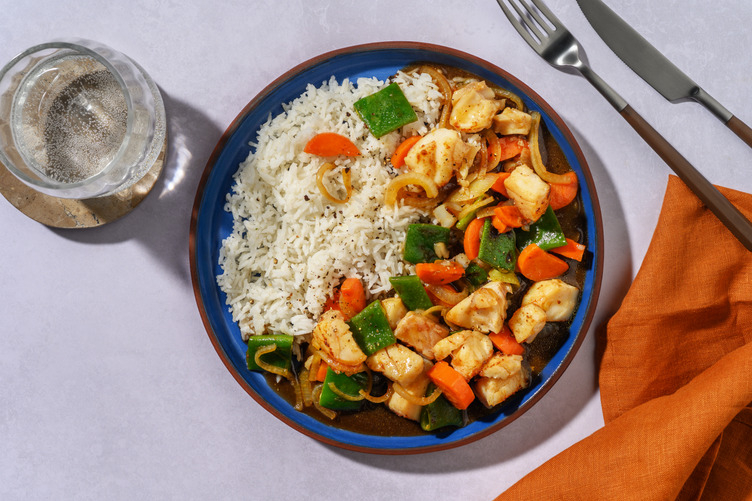 Stir Fry mit Seelachs und Aprikosensoße