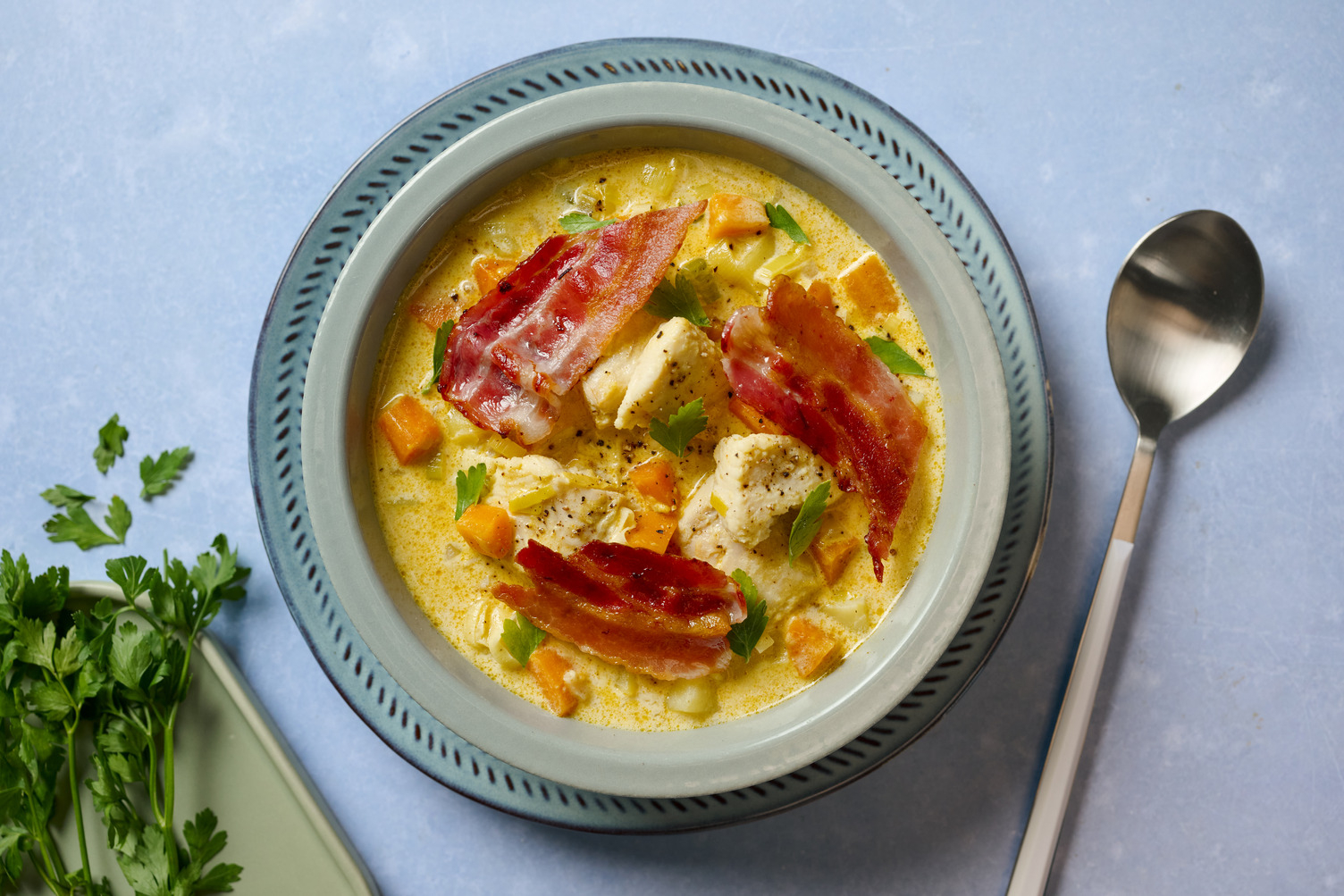 Louisiana Fisch Chowder mit Bacon