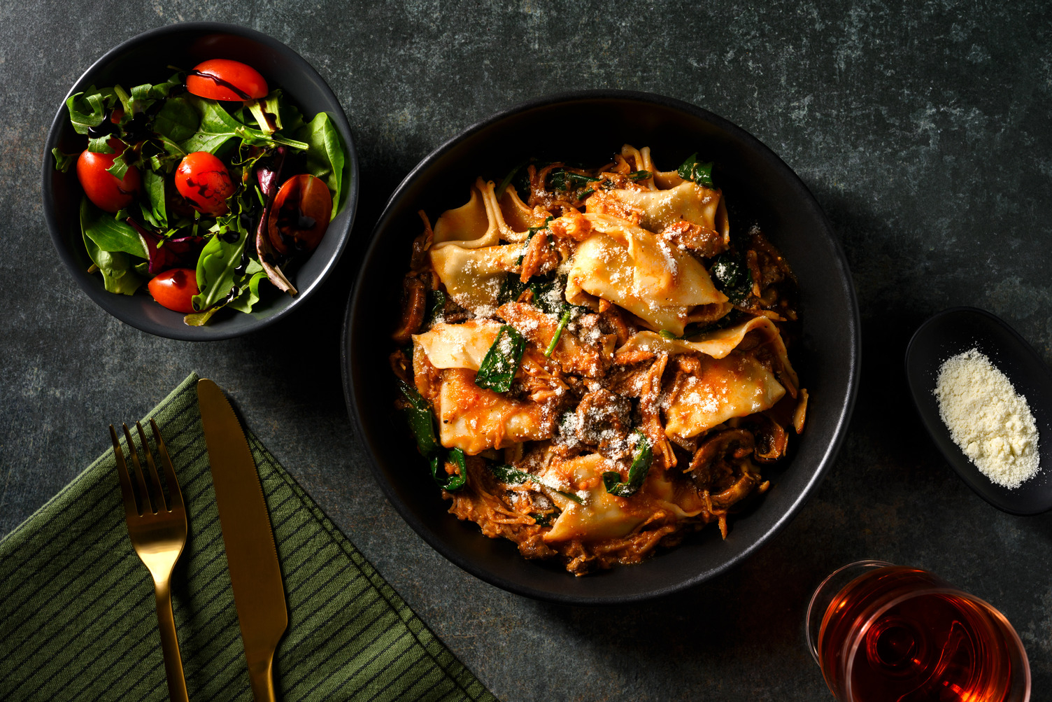 Easy Harissa Pulled Beef Ragu and Tortelloni
