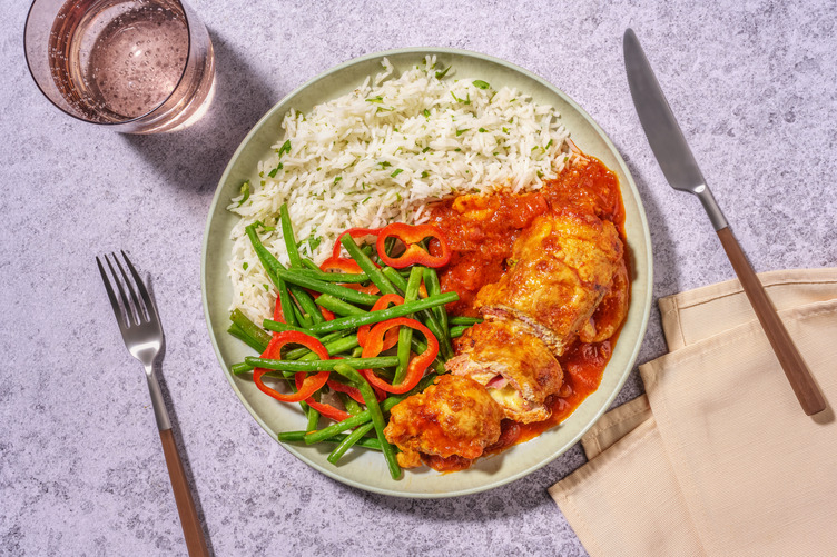 Schinken-Käse-Röllchen mit doppeltem Schnitzel