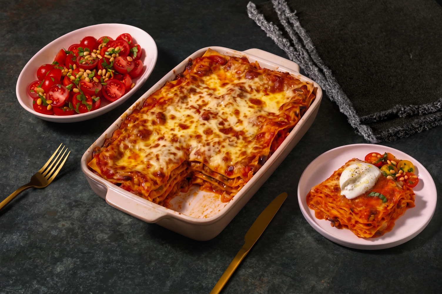 Veggie-Lasagne mit Burrata für die ganze Familie