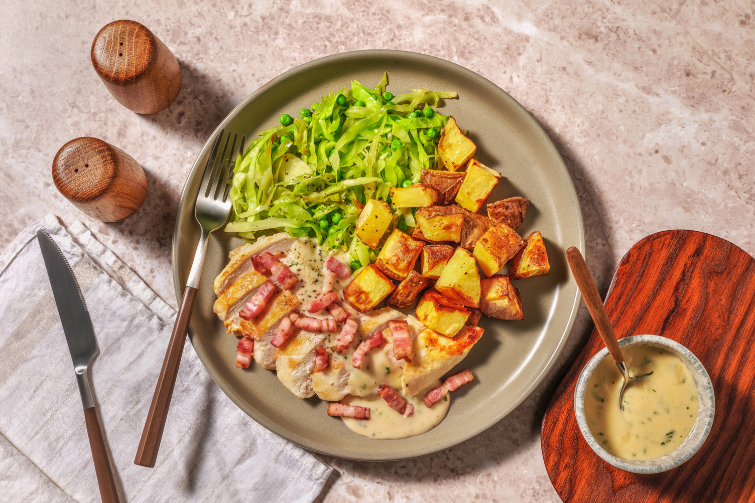 Chicken in Creamy Bacon and Tarragon Sauce