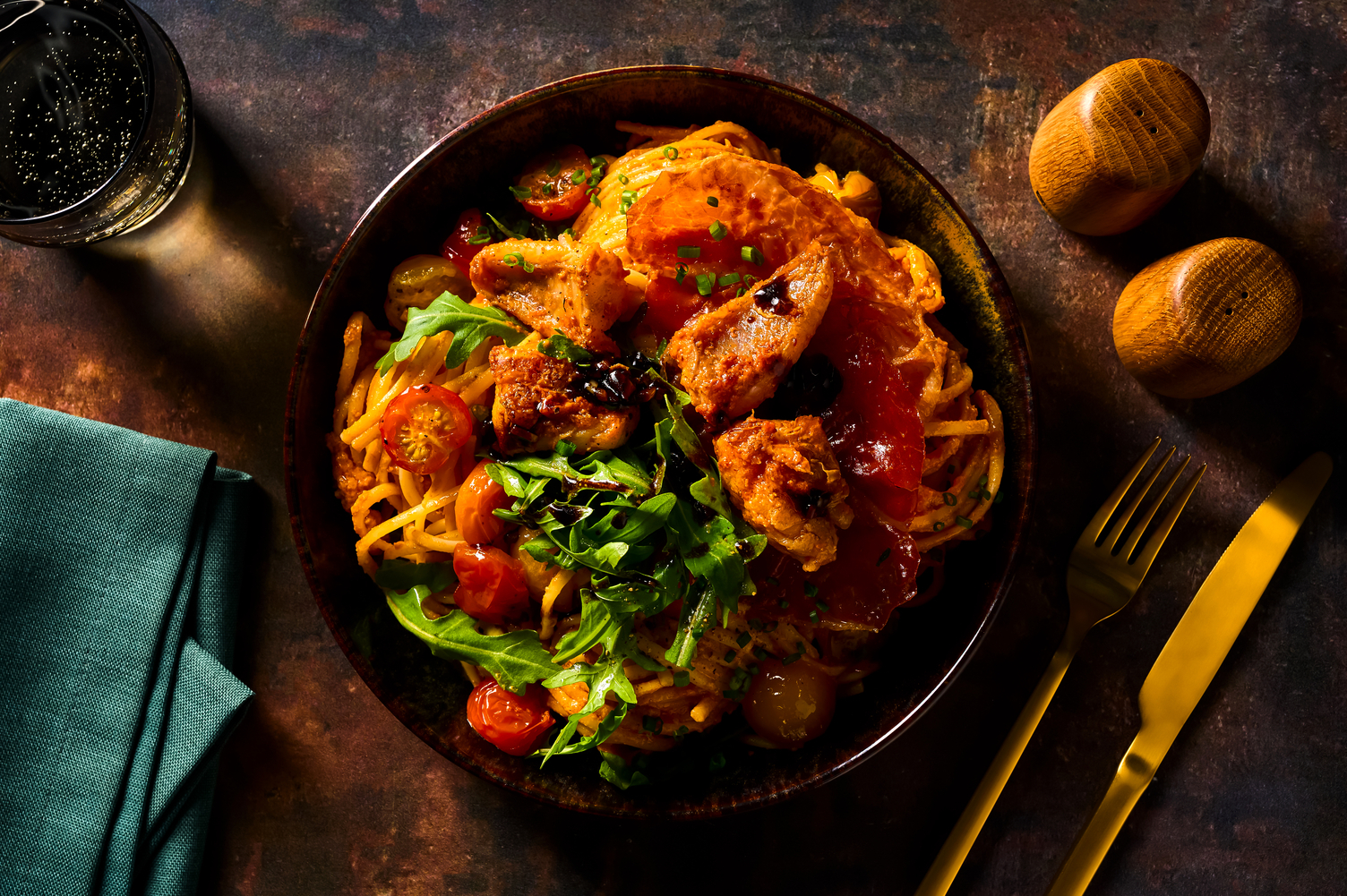 Buttriger Seeteufel auf frischen Linguine