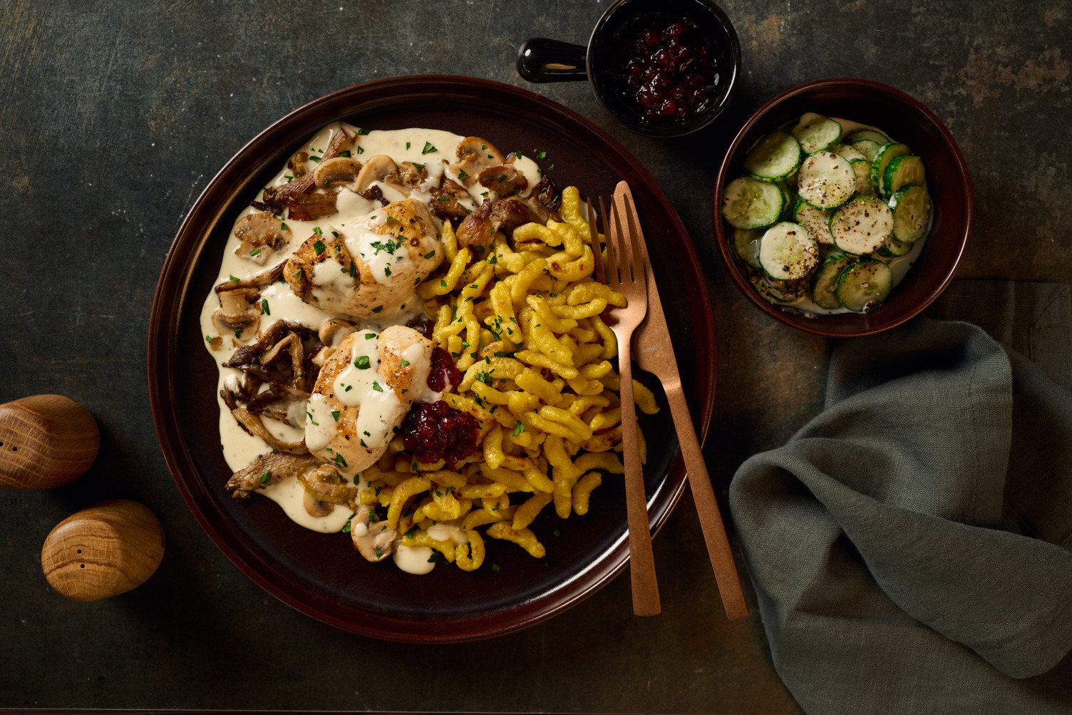 Hähnchenbrust mit Eierspätzle
