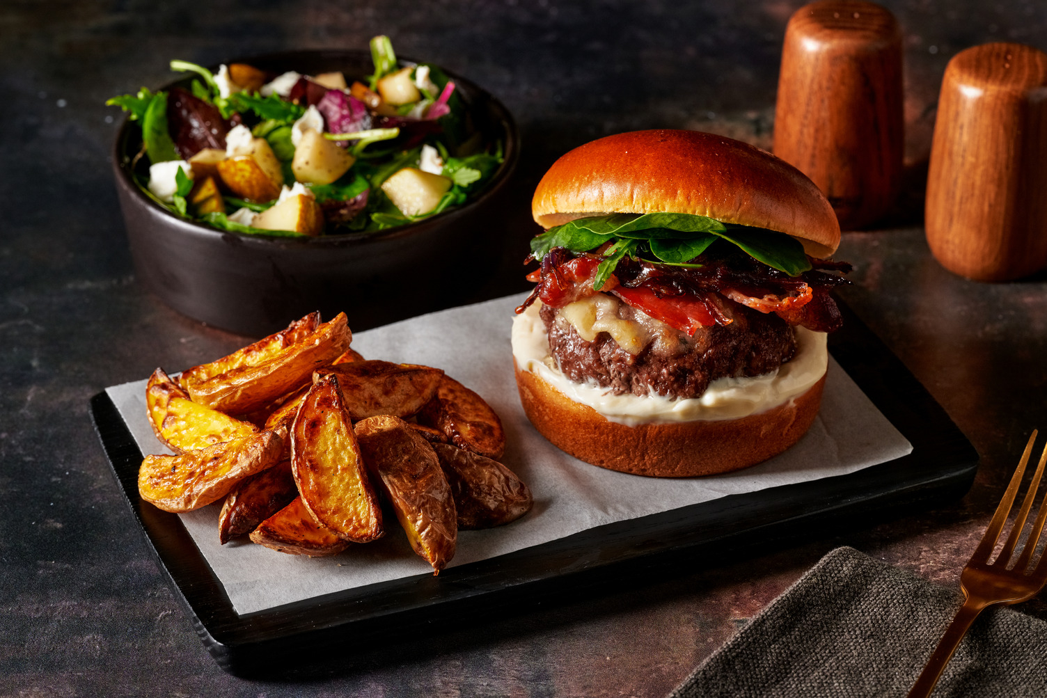 Bacon Cheeseburger and Sticky Fig Jam Onions