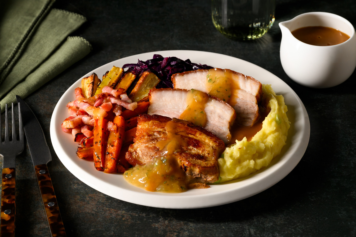Apple Glazed Pork Belly and Guinness® Gravy Roast