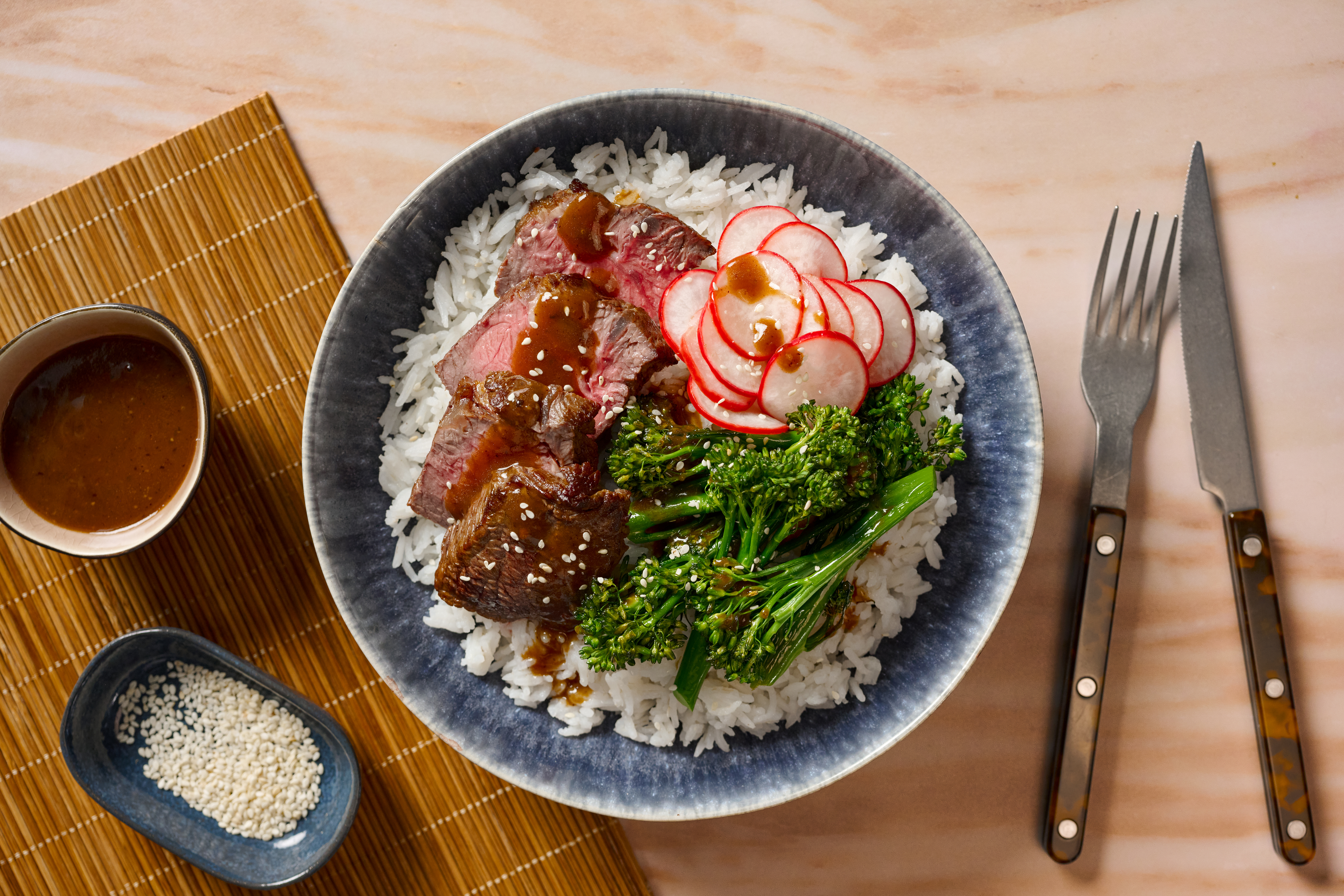 Bio-Rumpsteak mit Hoisin-Glasur