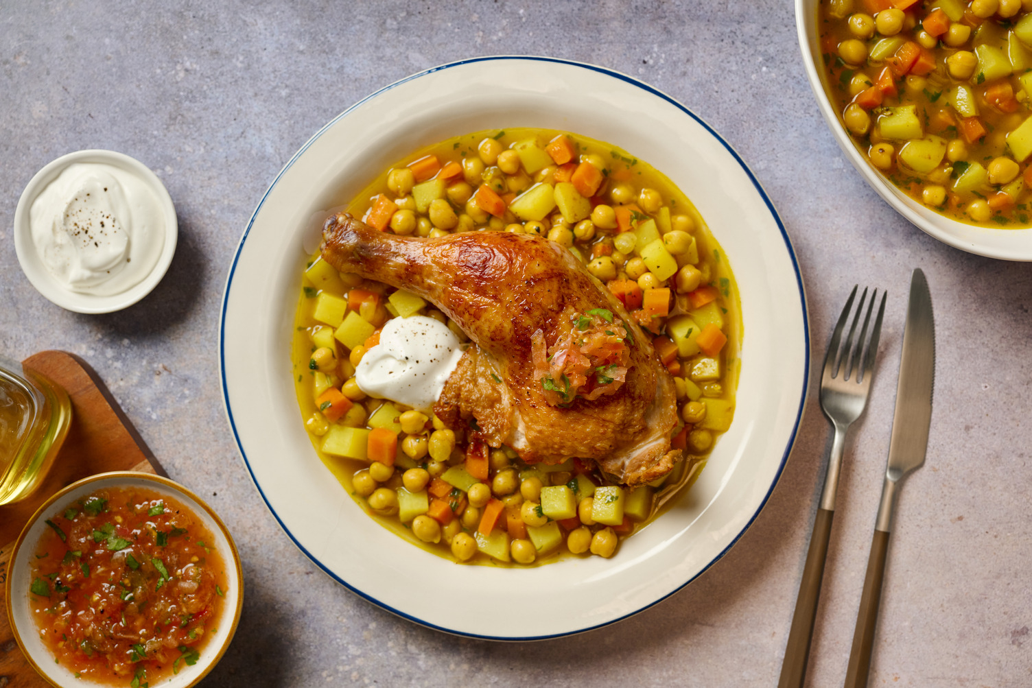 Indische Gemüsesuppe mit Bio Hähnchen
