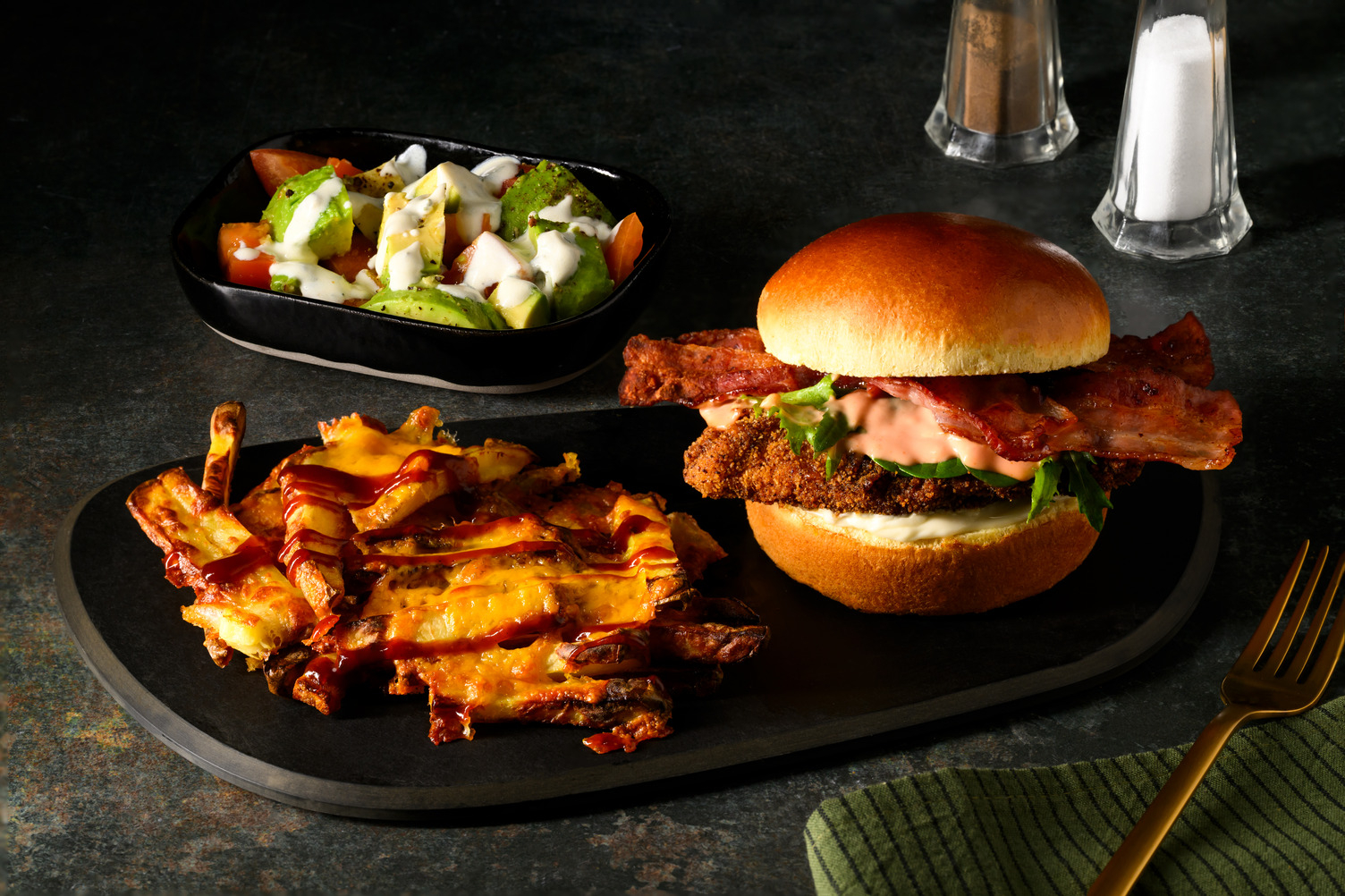 Crispy Cajun Spiced Chicken and Bacon Burger