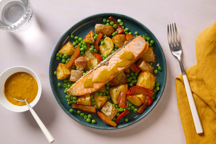 Roasted Salmon in Creamy Korma Sauce