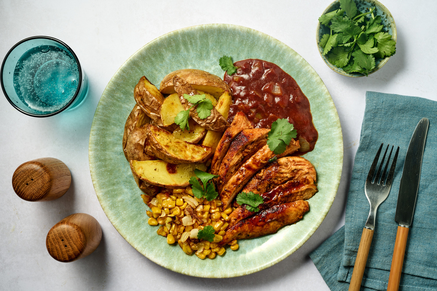 Chipotle-Honig-Hähnchen auf Kartoffel-Pfanne