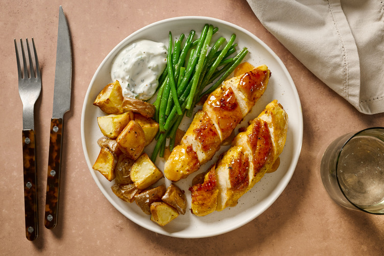 Double Curried Chicken Breast and Roast Potatoes