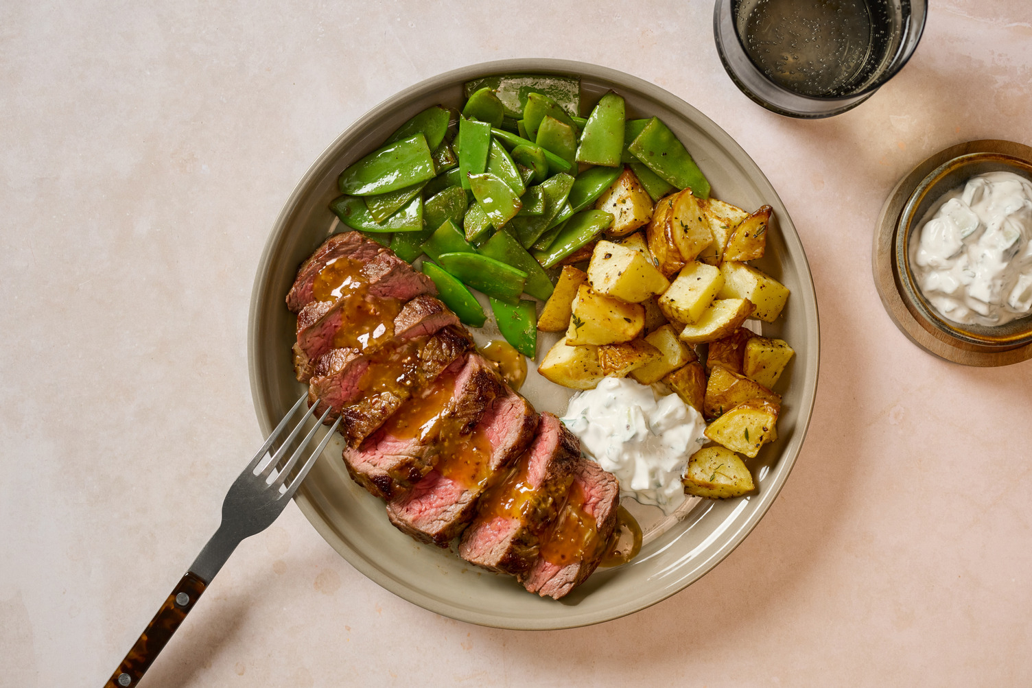 Curried Rump Steak and Roast Potatoes