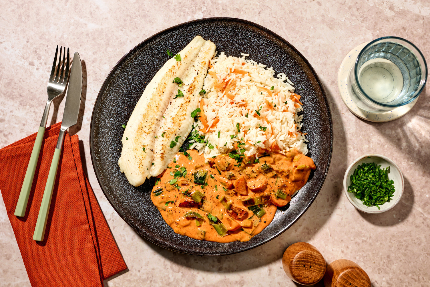 Fischfilet mit Tomaten-Sahne-Soße