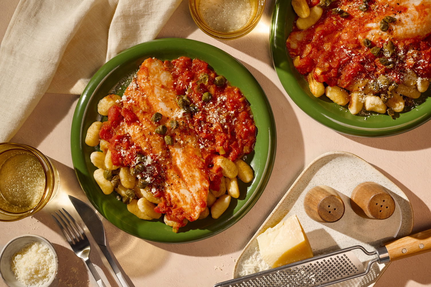 Gnocchi in Tomatensoße mit Fischfilet