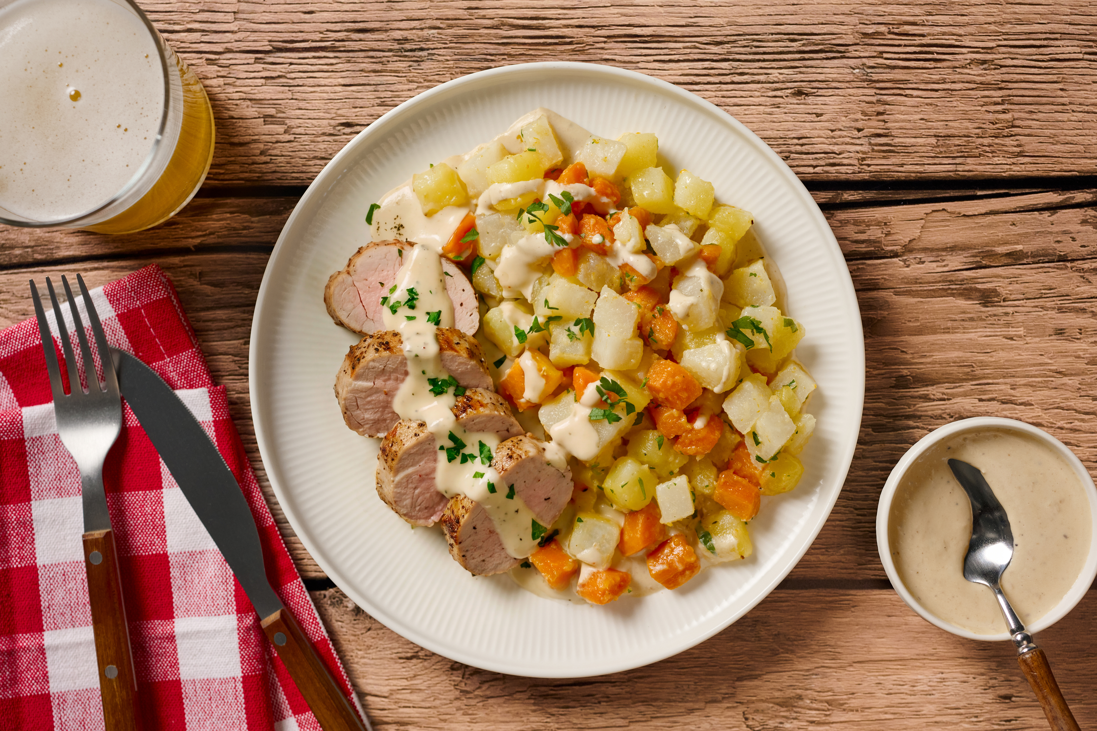 Bio-Schweinefilet nach Tafelspitz-Art