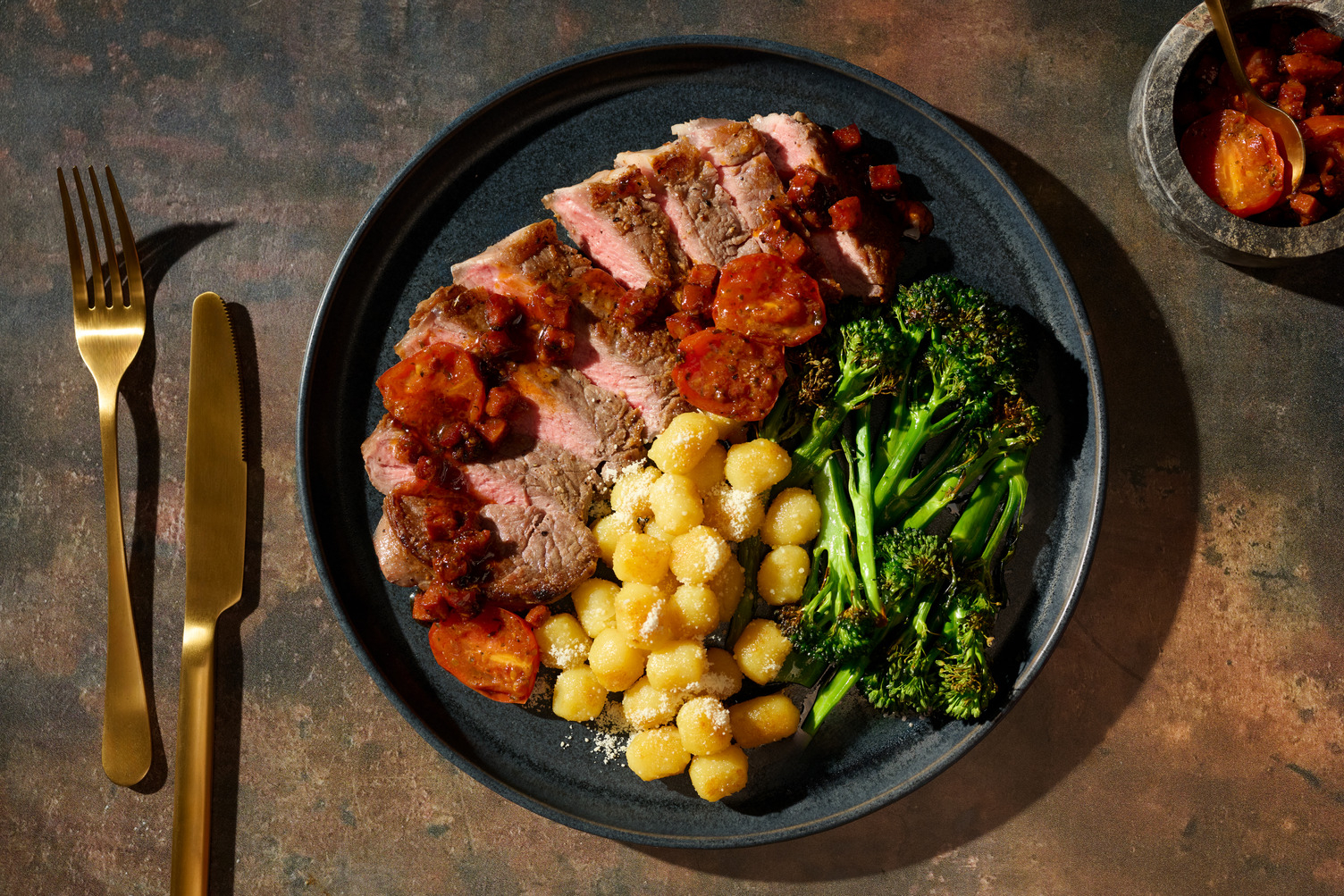 Quick Double 21 Day Aged Rump Steak and Cheesy Gnocchi