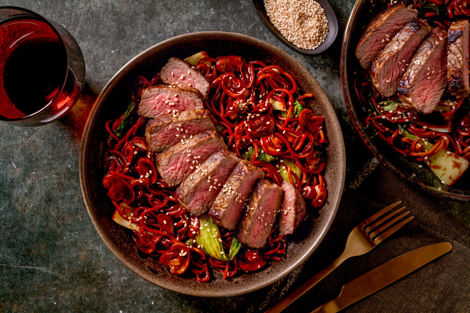 Sesame Honey Glazed Rump Steak
