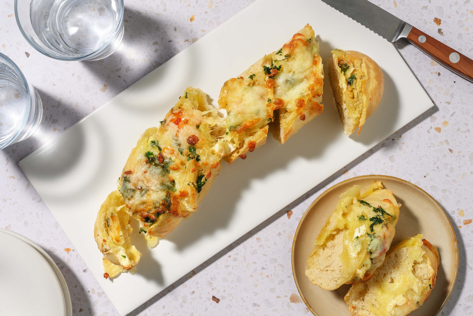 Sweet Chilli Camembert Stuffed Garlic Bread