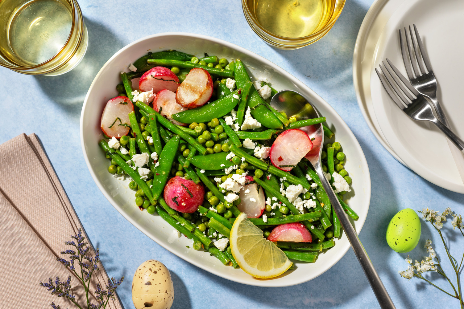 Spring Vegetables in a Lemon and Mint Dressing