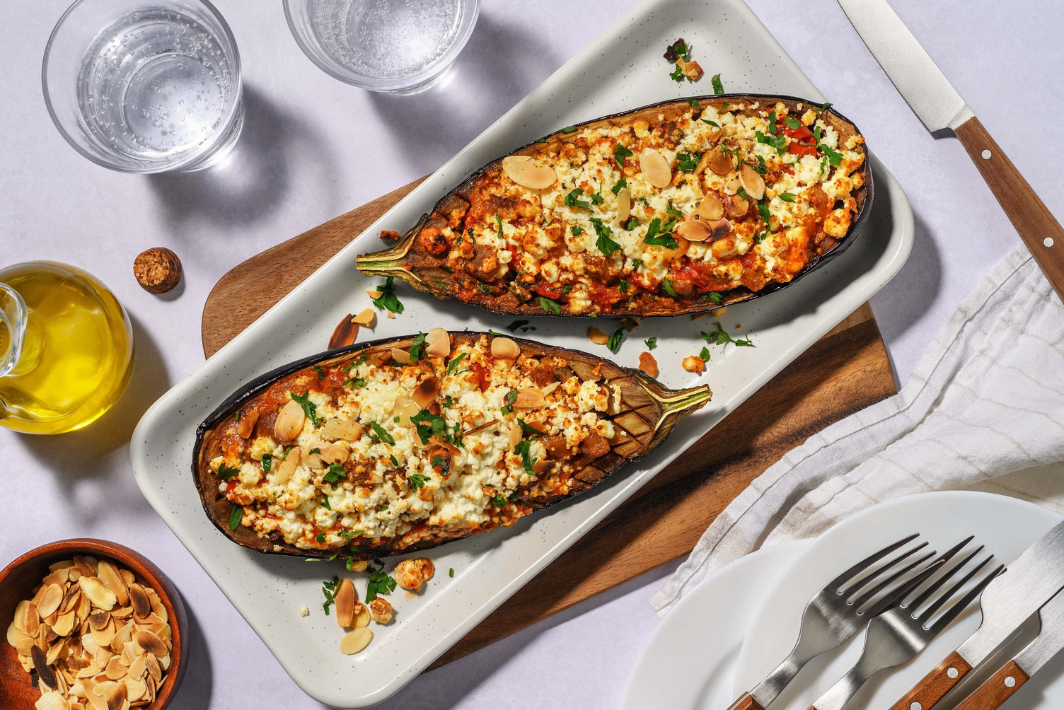 Turkish Imam Bayıldı Style Stuffed Aubergine