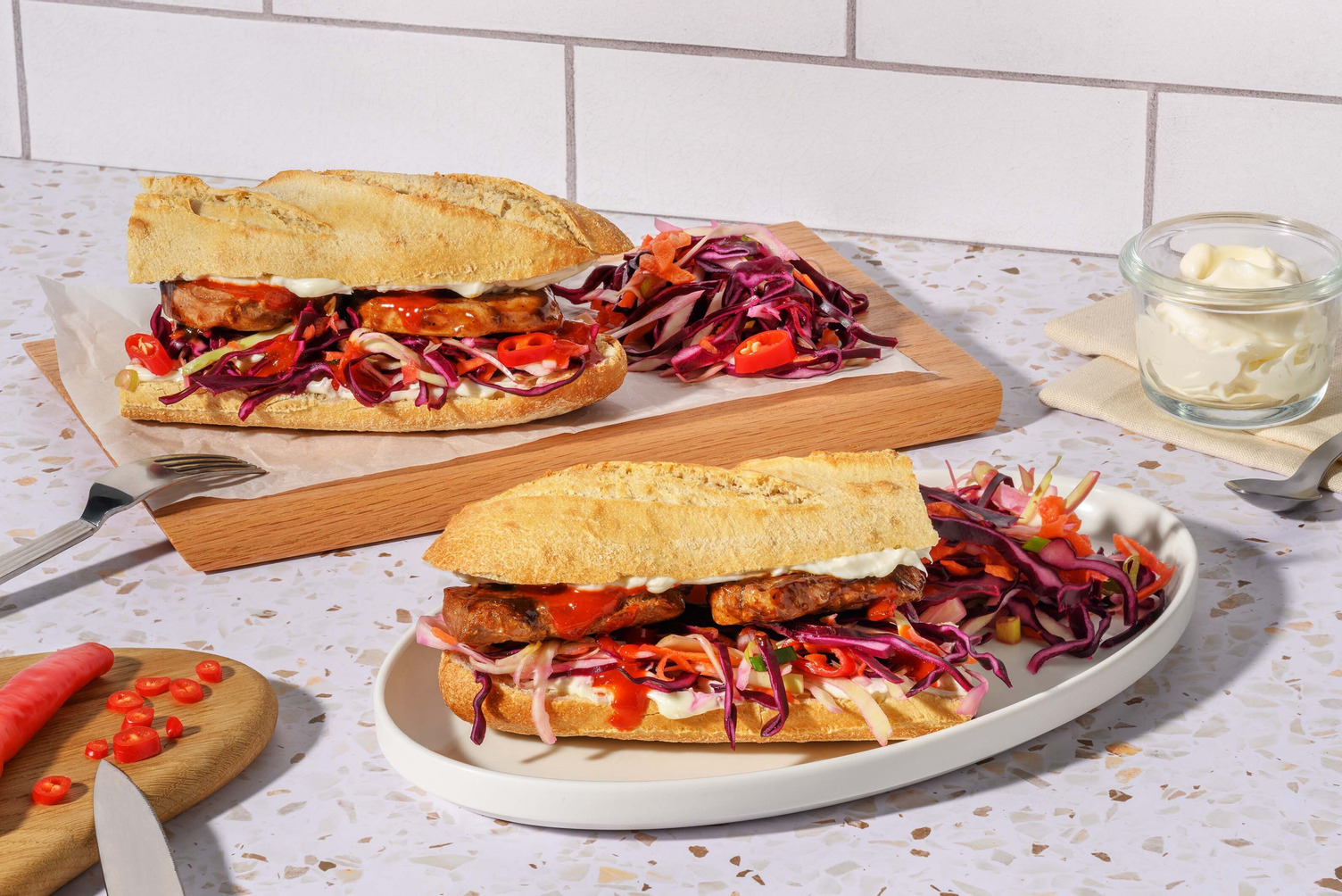 Bánh Mì Style Hoisin Pork Fillet Baguette