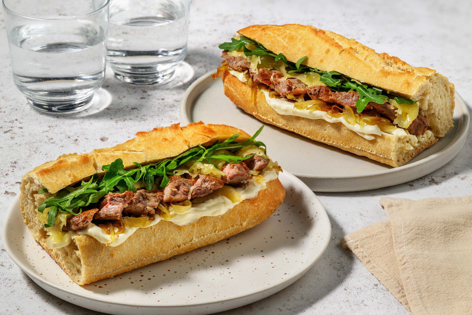 Sirloin Steak and Caramelised Onion Baguette