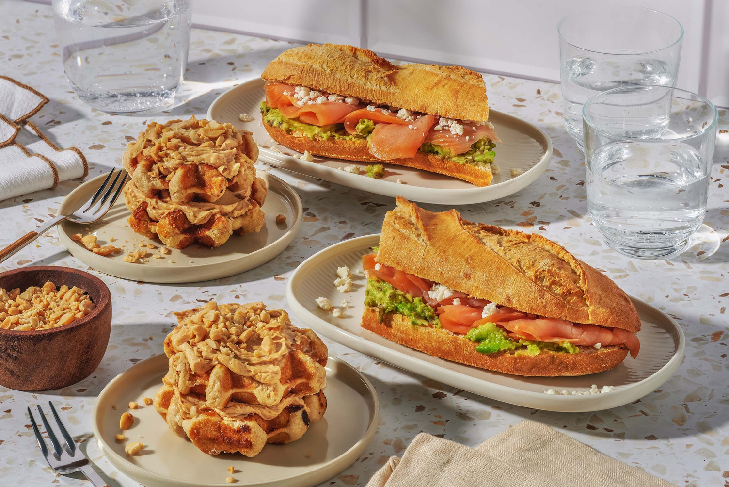 2 Course Brunch | Smoked Salmon & Avocado Baguette